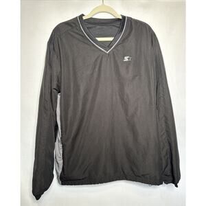 Vintage Starter Men’s Black Pullover Nylon Activewear Sweater Size Medium